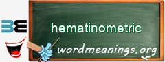 WordMeaning blackboard for hematinometric